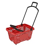 Корзина-тележка Disco пластиковая с 2 пластиковыми ручками, 28л, красная, 515*340*280мм