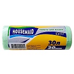 Мешки для мусора " Housemaid "  30л 20шт черные, толщина 6мкм, в рулоне, ПНД