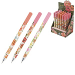 Ручка гелевая " Bruno Visconti " Flora. Bloom flowers, черная 0,38мм, толщина письма 0,36мм, пластиковый корпус, покрытие soft-touch, цвет корпуса - multicolor, колпачок с клипом, сменный стержень, картонный дисплей