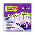 Салфетки вискозные " Housemaid " 30*38см 5шт ассорти, индивидуальная упаковка