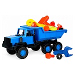 Машинка " Росигрушка " Самосвал Полярный со строительным инструментом, пластик, 470*180*192мм