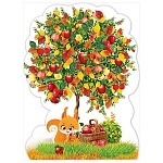 Плакат фигурный " Праздник " 940 Яблоня осенью, 440*596мм