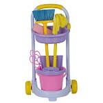 Игровой набор " Совтехстром " Золушка №4, в наборе: тележка, щетка, совок, выбивалка, ведро, насадка на ведро, швабра, салфетка, сетка 33,5*23*59см