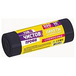Мешки для мусора " Чистов "  Профи 300л 10шт черные, толщина 42мкм, в рулоне, ПВД