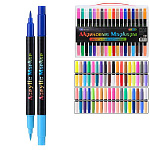 Набор маркеров акриловых " Basir " 36шт 72цв двусторонние, 1,0-5,0мм, кисть, круглый корпус, пластиковая упаковка