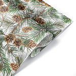 Упаковочная бумага Новогодняя тишью " Интерпак " 70см*40м в рулоне, Шишкин лес, 18г/м2