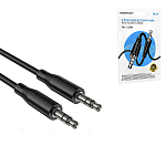 Кабель Aux Jack 3,5mm - Jack 3,5mm " Borofone " BL26 Standard черный, круглый, 1м, силикон