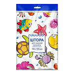 Штора для ванной комнаты " Интерпак " Рыбки, 180*180см, 35мкм
