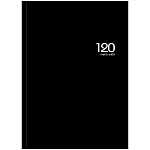 Книга учета 7БЦ, черная, А4 120л, клетка, офсет, сшивка " Проф-Пресс "