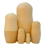 Деревянная заготовка из липы " Мастерская РуТвор " Матрешка, 5-местная h= 110мм