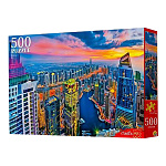 Пазлы " Рыжий кот " 500элементов Небоскребы Дубая 47*33см, картонная упаковка 22,5*32*4,3см