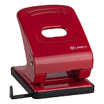 Дырокол на 40л " Lamark " Mettallic металлический, встроенная линейка, красный