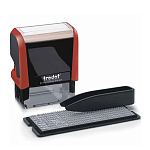 Штамп самонаборный " Trodat " 3-строчный 14*38мм без рамки, корпус красный, касса в комплекте