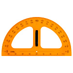 Транспортир " Стамм " 180*/50см пластиковый желтый, с ручкой, для классной доски, в пакете