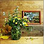 Постер магнитный 100*100мм " Весенняя композиция " Винил, европодвес