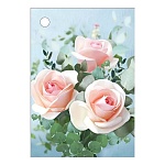 Бирка для букетов и подарков " Империя поздравлений " 015 Розовые розы, 79*55мм