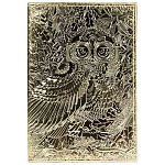 Обложка для паспорта " Имидж " Сова, золотой металлик, натуральная кожа, сплошное тиснение фольгой