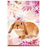 Бирка для букетов и подарков " Праздник " 060 Без названия- Кролик с венком, 106*77мм, без отделки