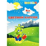 Картон цветной А4 мелованный, 8л 8цв " KWELT ", 190г/м2, в папке