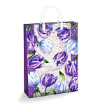 Пакет ПЭ " Интерпак " с пластиковой ручкой МП, 30*40см 150мкм Фиолетто