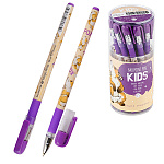 Ручка шариковая " Bruno Visconti " MagicWrite.Kids.Лисенок, синяя 0,5мм, толщина письма 0,38мм, пластиковый корпус, покрытие soft-touch, цвета корпуса - бежевый с рисунком, резиновый держатель, металлический наконечник, сменный стержень, колпачок с клипом