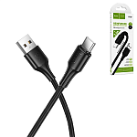 Кабель сетевой USB - Type-C " Hoco " X120 Beneficio черный, круглый, 1м, 3,0А, ПВХ