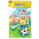 Мозаика увлекательная " Lori " Футболисты, А5, самоклеящиеся цветные детали, на картоне, пакет, европодвес