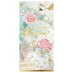 Конверт для денег " Праздник " 425 Свадьба- С Днем Свадьбы! Наилучшие пожелания..., 168*82мм, блестки в лаке, текст