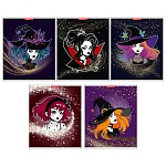 Тетрадь А5 48л клетка " Академия Групп " Ведьмочки, офсет, на скобе, обложка - мелованный картон, глиттер, 5 дизайнов в спайке