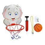 Кольцо баскетбольное " KWELT " Дельфин, в наборе: кольцо баскетбольное с подвесом, сетка, мяч, насос, самоклеящийся крючок, пакет