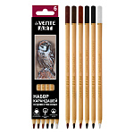 Набор художественных карандашей " deVente " 6цв трехгранные, деревянные, картонная упаковка, европодвес