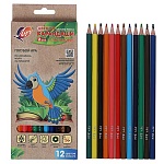 Карандаши " Луч " Zoo 12цв шестигранные, пластиковые, картонная упаковка