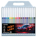 Фломастеры " deVente " Fast Or Last 18цв круглые, невентилируемый колпачок, пластиковый блистер, европодвес