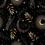 Упаковочная бумага " Миленд " 70*100см 10 листов, Магическая, в рулоне, пантон золото, 90г/м2