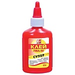 Клей ПВА " Луч " Супер 65 г красный флакон морозоустойчивый (бумага, картон, кожа, ткань, дерево, стекло, фотографии)