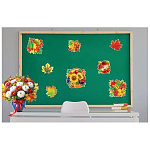 Набор украшений " Мир открыток " 8-64 Осенние букеты, 15*18/24*24см, 8шт, блестки