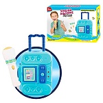 Караоке " Singing machine " 5 песен, световые эффекты, возможно подключение телефона, голубая, картонная упаковка 20*14*5,5см