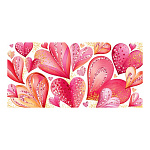 Конверт для денег " Мир открыток " 2-16 Валентин- Сердечки, 168*83мм, блестки, рельеф