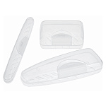 Дорожный набор " Миленд " Трио Прозрачный в наборе: мыльница 8,5*5*3см, футляр для зубной щетки 19,5*2*2см, футляр для бритвы 15*4*1,5см, пластиковый