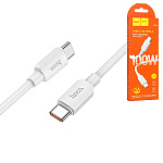 Кабель сетевой Type-C - Type-C " Hoco " X96 Hyper белый, круглый, 1м, 3,0А, 60W, силикон