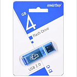 Флеш-диск " SmartBuy " 4GB Glossy синий USB 2.0, пластик