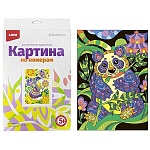 Картина по номерам " Lori " 20*28,5см Панда, состав набора: основа на картоне с контуром, краски, кисть, палитра, инструкция, картонная упаковка, европодвес