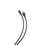Кабель сетевой USB - MicroUSB " Smartbuy " S25 Soarer черный, 1м, 3A, силикон