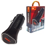 Блок питания автомобильный " FaisON " A-19 Famous черное, 3,0А, USB, Type-C, PD3.0, 18W, пластик (кабель в комплект не входит)