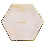 Набор тарелок " Миленд " d=18см, еврослот, Бежевый мрамор, в наборе 6шт