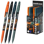 Ручка шариковая " Erich Krause " R-301 Stick Road Beast, синяя 0,7мм, толщина письма 0,35мм, круглая, цветной корпус ассорти, картонная упаковка