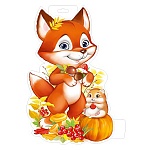 Плакат " Империя поздравлений " 930 А4 Лисичка с грибами, без отделки