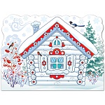 Плакат фигурный " Праздник " 940 А2 Новогодний- Избушка зимой