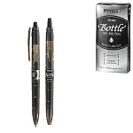 Ручка гелевая автоматическая " Piano " Bottle черная 0,5мм, игольчатый пишущий узел, толщина линии 0,35мм, прозрачный корпус (ассорти), картонная упаковка