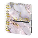 Блокнот МАЛЫЙ ФОРМАТ А6 120л " Bruno Visconti " Art Journal. Carrara, смешанная линовка, обложка- ламинированный картон, 4 разделителя, спираль, тонированный блок, скругленные углы, 165*210мм